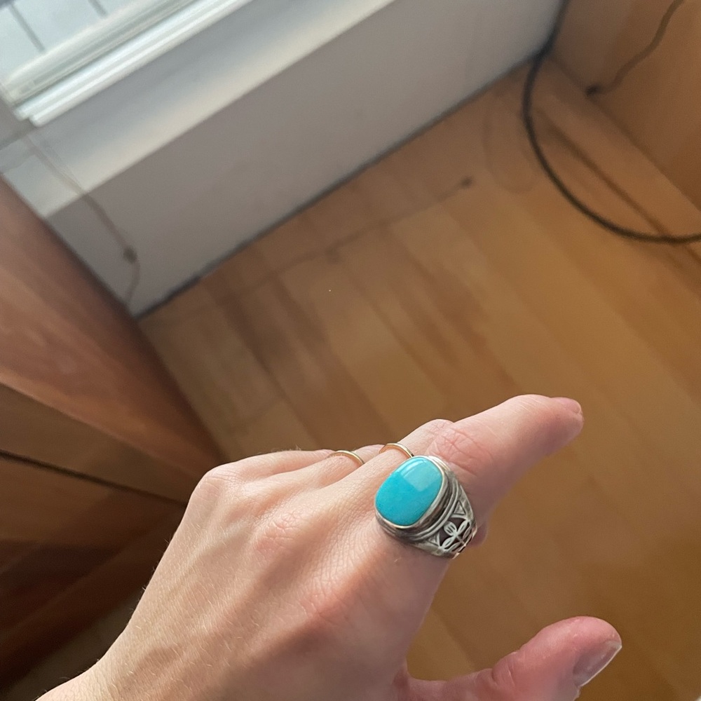 Free People Silver Ring with Turquoise Stone